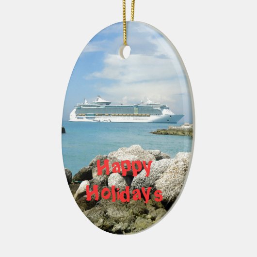 Cruise Ship at CocoCay Custom Keramisch Ornament (Links)