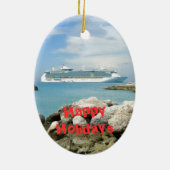 Cruise Ship at CocoCay Custom Keramisch Ornament (Achterkant)