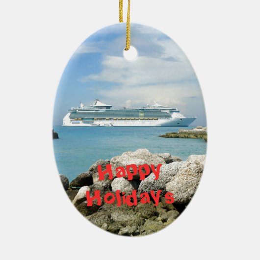 Cruise Ship at CocoCay Custom Keramisch Ornament (Achterkant)