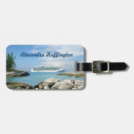 Cruise Ship at CocoCay Personalized Bag Label Bagagelabel