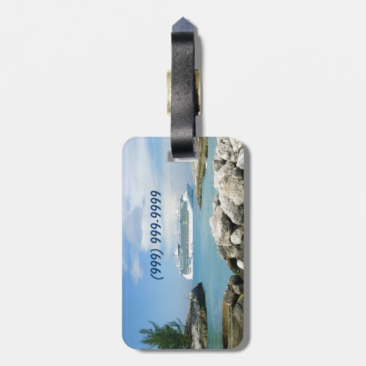 Cruise Ship at CocoCay Personalized Bag Label Bagagelabel (Achterkant verticaal)