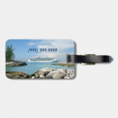 Cruise Ship at CocoCay Personalized Bag Label Bagagelabel (Achterkant horizontaal)