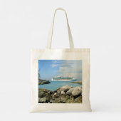 Cruise Ship at CocoCay Persoonlijke naam Tote Bag (Achterkant)
