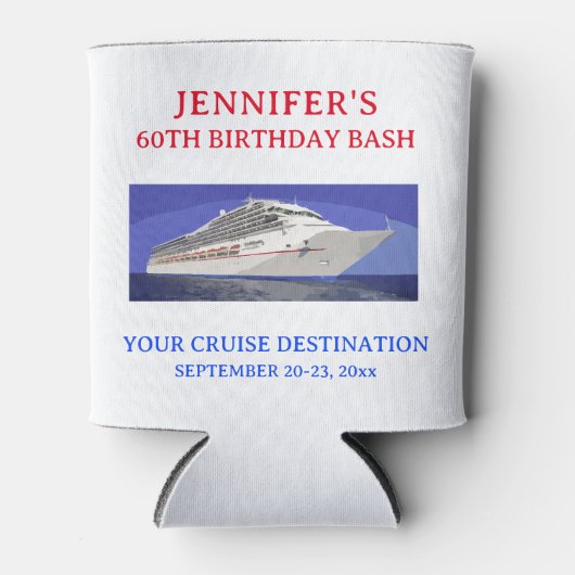 Cruise Ship Birthday Vacation Trip Travel Favor Blikjeskoeler (Voorkant)
