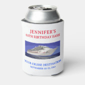 Cruise Ship Birthday Vacation Trip Travel Favor Blikjeskoeler (Blikje Achterkant)