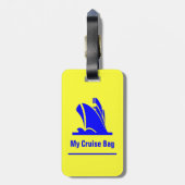 Cruise Ship Blue en Yellow Bagagelabel (Achterkant verticaal)