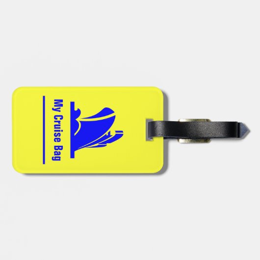 Cruise Ship Blue en Yellow Bagagelabel (Achterkant horizontaal)