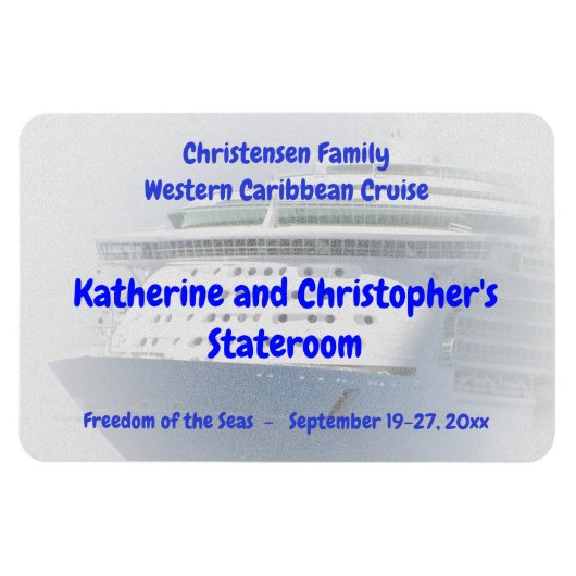 Cruise Ship Cameo Custom Stateroom door Marker Magneet (Horizontaal)