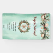 Cruise Ship Christmas Holiday Coastal Cabin Door Spandoek (Horizontaal)