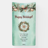 Cruise Ship Christmas Holiday Coastal Cabin Door Spandoek (Verticaal)