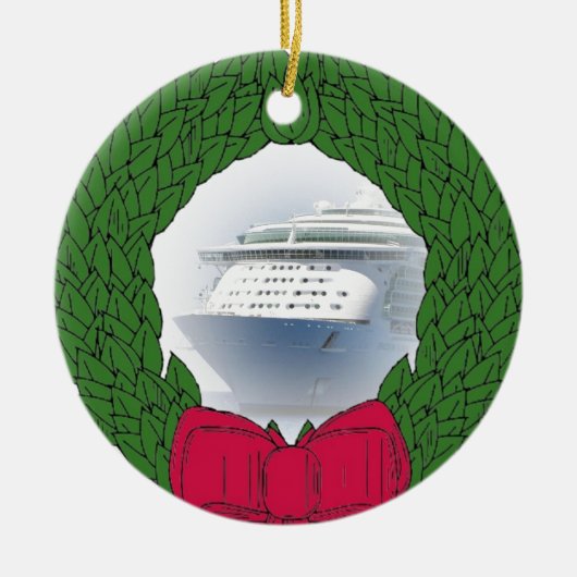 Cruise Ship Dated kerstversiering Keramisch Ornament (Voorkant)