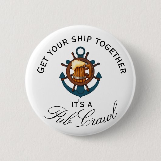 Cruise Ship Fun Pub Crawl Activity Ronde Button 5,7 Cm (Voorkant)