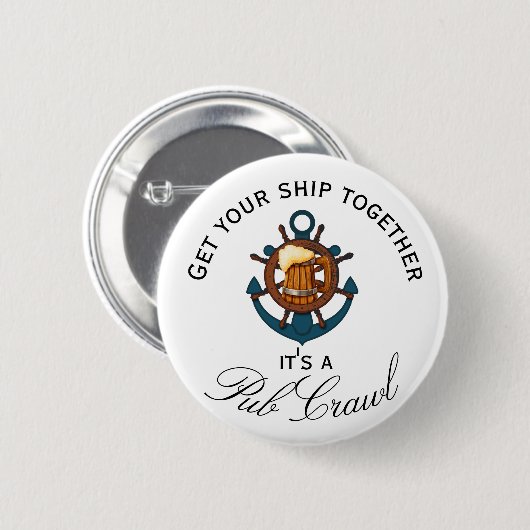 Cruise Ship Fun Pub Crawl Activity Ronde Button 5,7 Cm (Voorkant /achterkant)