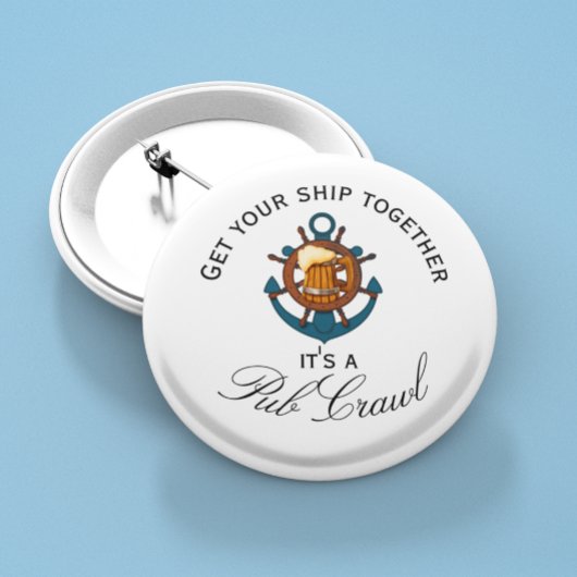 Cruise Ship Fun Pub Crawl Activity Ronde Button 5,7 Cm