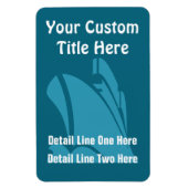 Cruise Ship in Blues Verticle Custom Magneet (Verticaal)