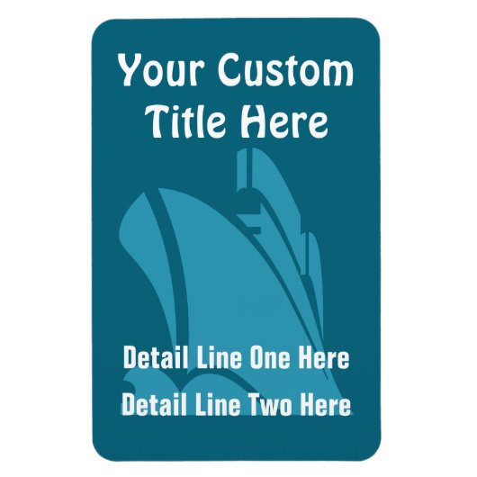 Cruise Ship in Blues Verticle Custom Magneet (Verticaal)