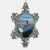 Cruise Ship kerstversiering Tin Sneeuwvlok Ornament (Links)