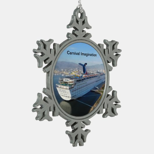 Cruise Ship kerstversiering Tin Sneeuwvlok Ornament (Links)