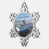 Cruise Ship kerstversiering Tin Sneeuwvlok Ornament (Rechts)
