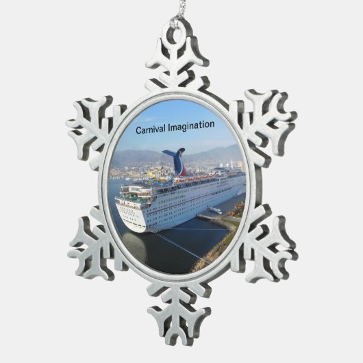 Cruise Ship kerstversiering Tin Sneeuwvlok Ornament (Rechts)