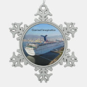 Cruise Ship kerstversiering Tin Sneeuwvlok Ornament (Voorkant)