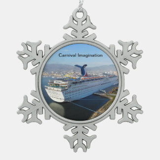 Cruise Ship kerstversiering Tin Sneeuwvlok Ornament