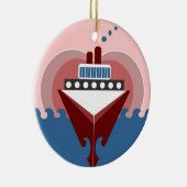 Cruise Ship Love Double Sided Round Ornament (Rechts)