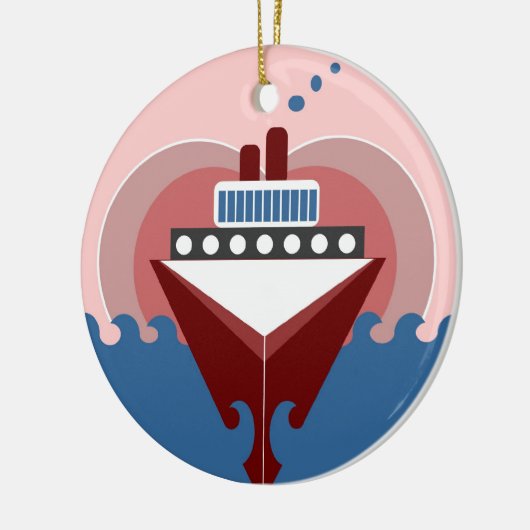 Cruise Ship Love Double Sided Round Ornament (Links)
