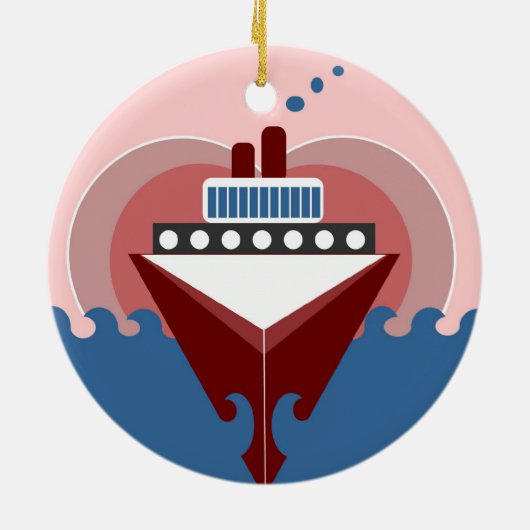 Cruise Ship Love Double Sided Round Ornament (Achterkant)