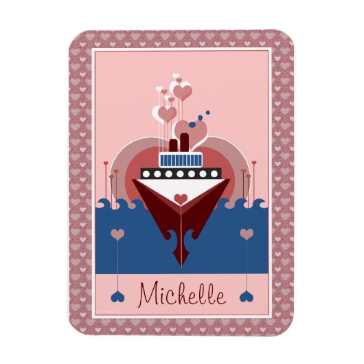Cruise Ship Love Personalized Flexi Magnet Magneet (Verticaal)