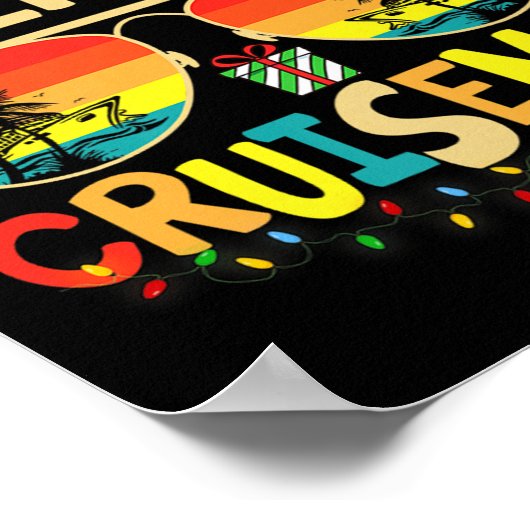 Cruise Ship Merry Christmas Lights Cruising Vacati Poster (Hoek)