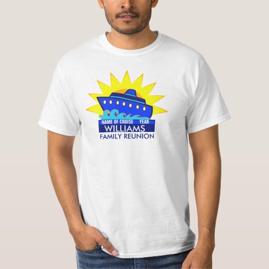 Cruise Ship met Sun Reunion of event T-shirt (Voorkant)