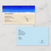 Cruise Ship Musician Alto Saxophone op strand Visitekaartje (Voorkant / Achterkant)