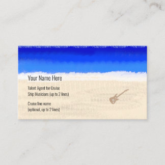 Cruise Ship Musician Electric Guitar on Beach Visitekaartje