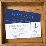 Cruise Ship Nautical Boarding Pass Weddenschap Kaart<br><div class="desc">Eenvoudig blauw en wit nautisch anker ontwerp voor instapkaarten voor bruiloft, perfect voor uw cruiseschip bruiloft. Pas aan met de namen van de bruid en bruidegom, de naam van het cruiseschip, de kapel en de haven en uw trouwdatum. De achterkant van de kaart heeft ruimte voor u om details te...</div>