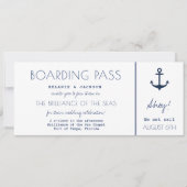 Cruise Ship Nautical Boarding Pass Weddenschap Kaart (Voorkant)