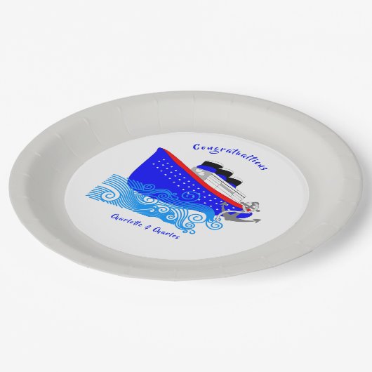 Cruise Ship Nautical Personalized Papieren Bordje (Gekanteld)