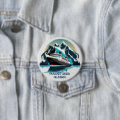 Cruise Ship Ocean Alaska-berg Ronde Button 7,6 Cm (In situ)