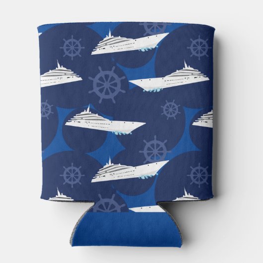 Cruise Ship Patterned Blue Specialized Blikjeskoeler (Achterkant)