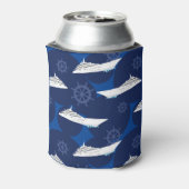 Cruise Ship Patterned Blue Specialized Blikjeskoeler (Blikje Achterkant)