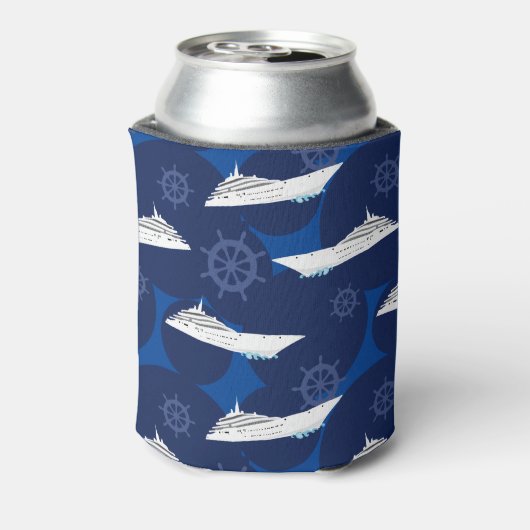 Cruise Ship Patterned Blue Specialized Blikjeskoeler (Blikje Achterkant)