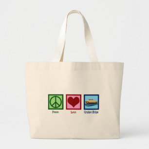 Cruise Ship Peace Love Cruises Grote Tote Bag