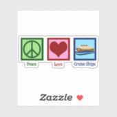 Cruise Ship Peace Love Cruises Sticker (Vel)
