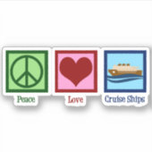 Cruise Ship Peace Love Cruises Sticker (Voorkant)