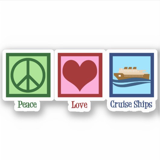 Cruise Ship Peace Love Cruises Sticker (Voorkant)