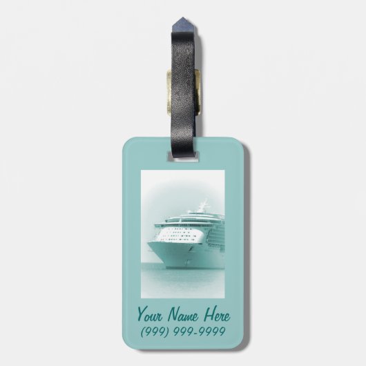Cruise Ship Personalized Bagagelabel (Achterkant verticaal)