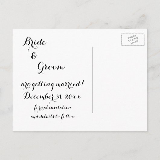 cruise Ship Romance, Wedding Save the Date Aankondigingskaart (Achterkant)