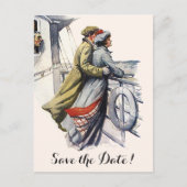 cruise Ship Romance, Wedding Save the Date Aankondigingskaart (Voorkant)
