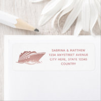Cruise Ship Roos Gold Pink Return Address
