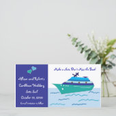 Cruise Ship Save the Date Photo Cards (Staand voorkant)